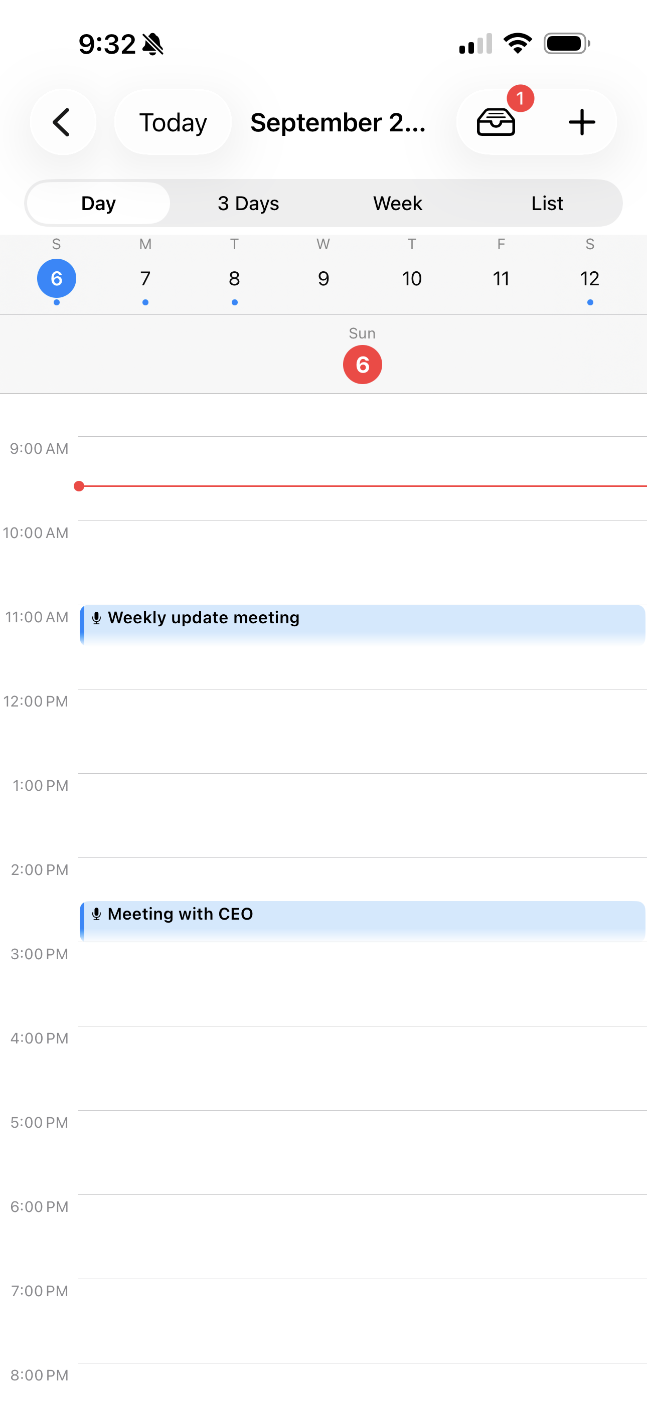 Visual calendar with recording events